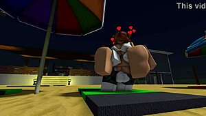 Special beach day with big tits and ass on display