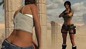 Lara and Sheva Explore Dorky Adventures with Clothes Ripped