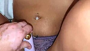 Wifey Plays In Bedroom With Purple Lingerie