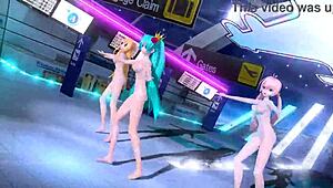 hatsune miku rin & luka tricolore airline project diva nude mod full nude