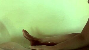 Ebony Hot Footjob with Juicy Pussy and Monster Cock