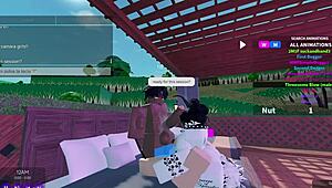 two bunnies and a bull in interracial fun