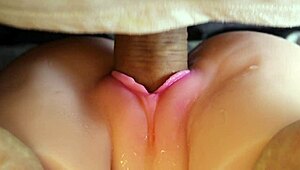 Thick Monster Cock Gently Penetrates Real Doll with Sweet Moans and Cum