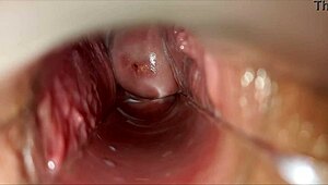 Hej, podívej se na pulzující orgasmus přímo v její těsné kundě