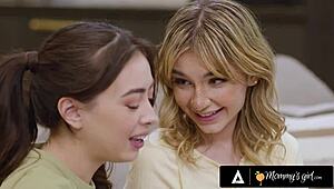 I caught petite Demi Hawks and stacked Chloe Surreal with stepmom Serene Siren.