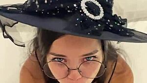 Debora Prado dresses as witch for Halloween deepthroat 😈