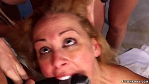 blonde milf gets group anal banged