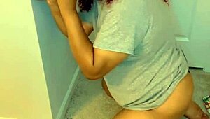 on my knees, sucking a big black cock dildo like a good trans girl