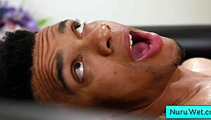 busty blonde masseuse gives wet blowjob to bbc 😘