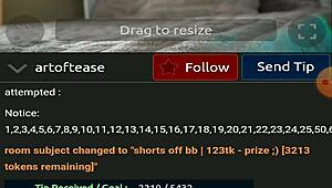 Wow, check out Artoftease flashing her stunning boobs and hot body on webcam!