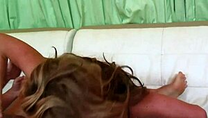 Big tit blonde Nikki Sexx enjoys rough fucking with a big cock, ending in a facial cumshot.