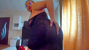 Woman Shows Big Boobs In Sexy Black Outfit