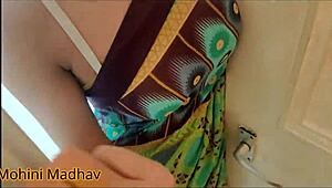 OMG, banged this hot Indian chick from the store in a green saree! 🔥