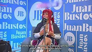 multiple orgasms of evybubbles cosplay riding the sybian on juan bustos podcast