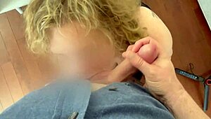 Curly Haired Slut Deep Throats Huge Cock And Gets Covered In Cum From Pov View