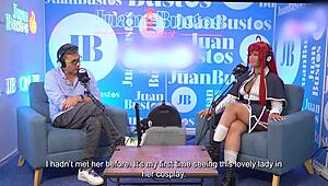 multiple orgasms of evybubbles cosplay riding the sybian on juan bustos podcast