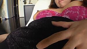 Busty Japanese Mayumi Sucks Cock In POV Lingerie For Cumshot