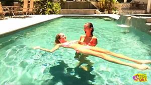 Desirable Brunette Tries Lesbian Fingering With Blonde Friend Outdoors