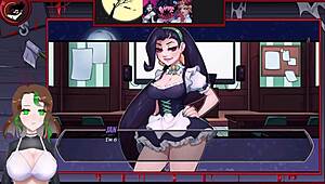 Succubus licks and sucks monster cock in hentai