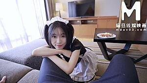 ModelMedia Asia - my sexy big tits maid keeps saying dirty words to seduce me every day with cowgirl riding and bent over action 😏