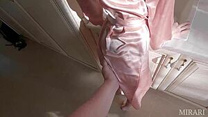 My skinny sexy neighbor invites me over for tea but ends up riding my cock hard in amateur couple cowgirl action