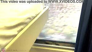 Did she show her face with glasses in public train sex?