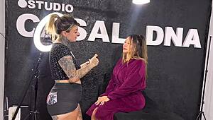 Tattoo Artist Sucks Bodybuilder Client's Ass Until She Cums In His Mouth!