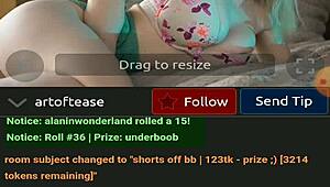 Wow, check out Artoftease flashing her stunning boobs and hot body on webcam!