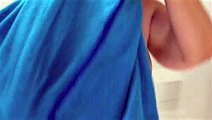 big boobed maid flashes juicy fat ass while cleaning in tiny dress upskirt