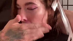 hot bimbo gerageyn gives sloppy blowjob