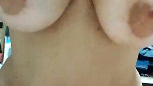 This milf has such a curvy big ass and huge tits, loving every second! 🍑