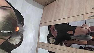 My cuckold is filming me getting fucked by another guy at the motel until cum on my tits.