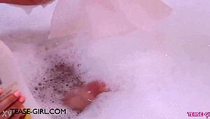 Enchanting Brunette Muse Enjoys A Sensual Bath!