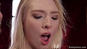 hey this blonde and brunette duo dive into rough anal bondage with tied up submission 😈