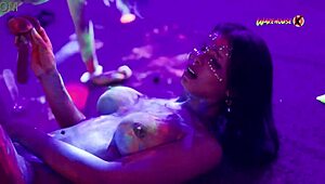 i'm at the neon party where latina teens fuck and scream in orgasm