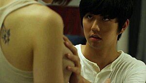 intense korean asian teacher instructs student in love lesson 2013.