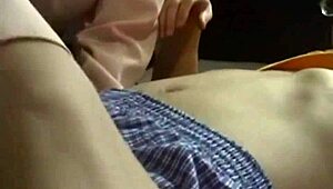 passionate japanese couple fucks with hairy pussy