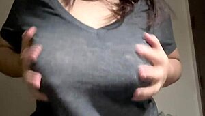 Hot Indian Step-Sister Plays Natural Big Boobs and Shows Sex Video to Step-Brother XXX!