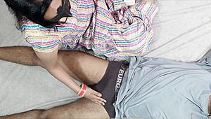 Xxx- desi indian pinki bhabhi sucks her devar's cock and gets fucked in missionary