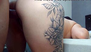 Tattooed Latina wife cheats, roughly fucks husband's old friend