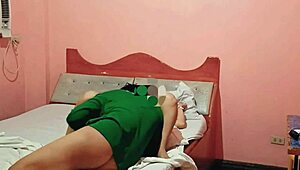 Asian chubby pregnant woman enjoys passionate sex in hotel.