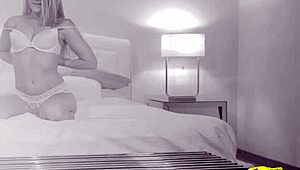 Blonde Lesbian Uses Dildo on Friend's Pink Pussy While Licking Nipples