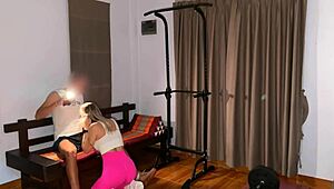 Blonde Gets Creampied During Gym Workout