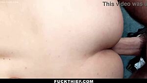 the mall officer catches the teen bent over stealing, then fucks her hard in the office