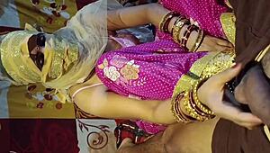 Beautiful married Indian bride enjoys quiet self-pleasure at night