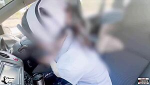 thai nurse drives to meet a stranger in the car.