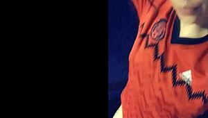 Teen with sexy vagina shows big round hot tits