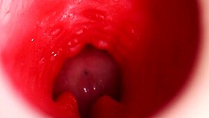 cute redhead fills camera with internal shot in anal scene