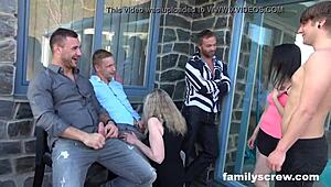 fucked up family party pool