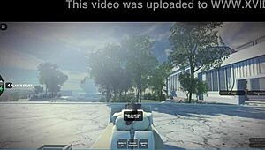 fucking a cute catgirl fan for her first time in roblox condo